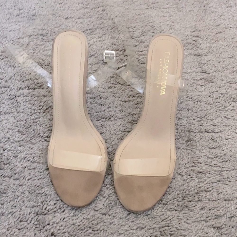 Fashion nova clear strap heels